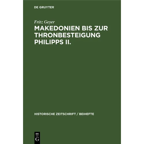 Makedonien Bis Zur Thronbesteigung Philipps II.