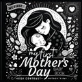 High Contrast Baby Book - Mother's Day: My First Mothers Day For Newborn, Babies, Infants High Contrast Baby Book of Family days Black and White Baby