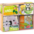 Jungle Fun Baby Gift Set: Soft Books for Toddlers 1-3, Waterproof Bath Book, Stroller Book, Wash Mitt - Great Newborn Gift