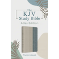 The KJV Study Bible: Atlas Edition, Thumb Indexed [Taupe & Denim Crosshatch]