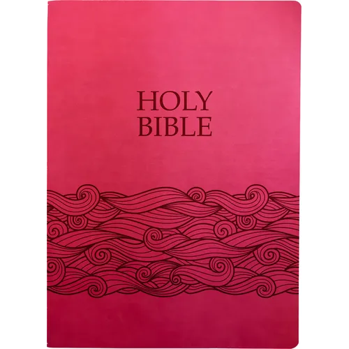 KJV Holy Bible, Wave Design, Large Print, Berry Ultrasoft: (Red Letter, Pink), 1611 Version)
