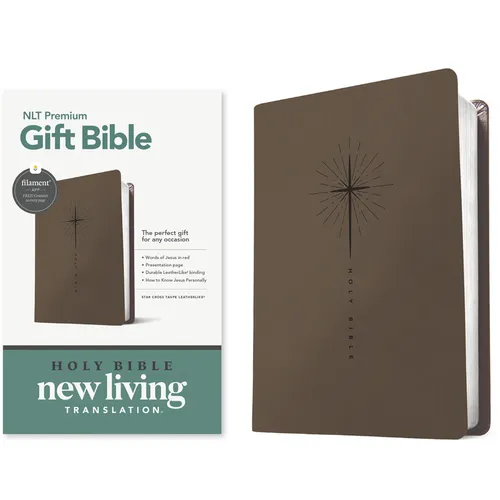 Premium Gift Bible Nlt, Filament Enabled (Leatherlike, Star Cross Taupe, Red Letter)