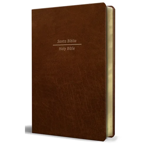 Biblia Bilingüe Reina Valera 1960/ESV Tamaño Grande Piel Marrón / Bilingual Bible Rvr60/English Standard Large Size Large Print Leather