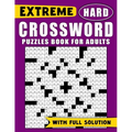 Extreme Hard Crossword Puzzles Book For Adults: Large Print Crossword Puzzles book, Large Font Puzzle For Adults and Teens Anti eye strain