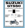 SUZUKI GT550 WORKSHOP MANUAL 1972 to 1977 - A COMPILATION OF 3 ORIGINAL SUZUKI FACTORY MANUALS