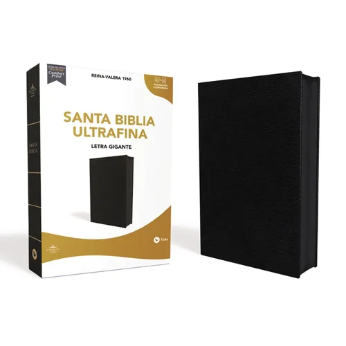 Rvr60, Santa Biblia, Letra Gigante, Piel Fabricada, Negro, Con Cierre, Palabras de Jesús En Rojo, Comfort Print