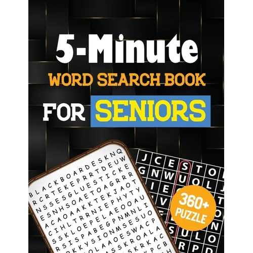 5-Minute Word Search Book for Senior: 360+ Large-Print Christmas Word Search Puzzle, Exercise Your Brain, Holiday Fun for Adults