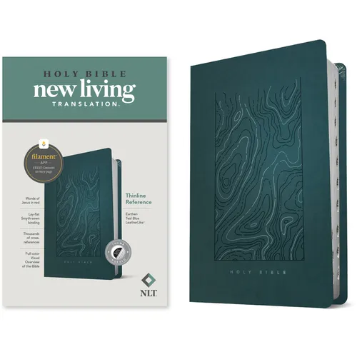 NLT Thinline Reference Bible, Filament Enabled Edition (Red Letter, Leatherlike, Teal Blue, Indexed)