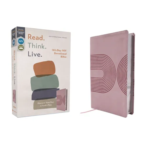 Niv, Read. Think. Live., Leathersoft, Pink, Comfort Print: 365-Day NIV Devotional Bible - Discover Your Part in God's Plan - Imitation Leather