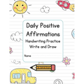 Daily Positive Affirmations Handwriting Practice Write and Draw