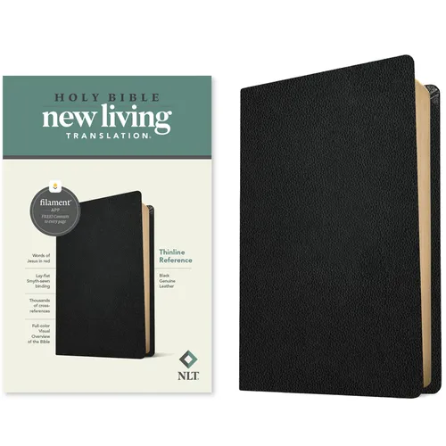 NLT Thinline Reference Bible, Filament Enabled Edition (Red Letter, Genuine Leather, Black)