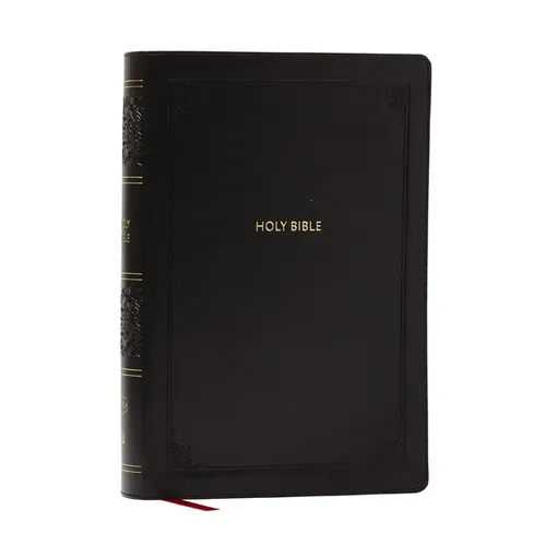 NKJV Giant Print End-Of-Verse Reference Bible, Black Leathersoft, Red Letter, Comfort Print (Thumb Indexed): Holy Bible