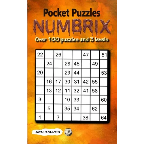 Pocket Puzzles Numbrix: 3 Levels: Easy, Medium and Hard