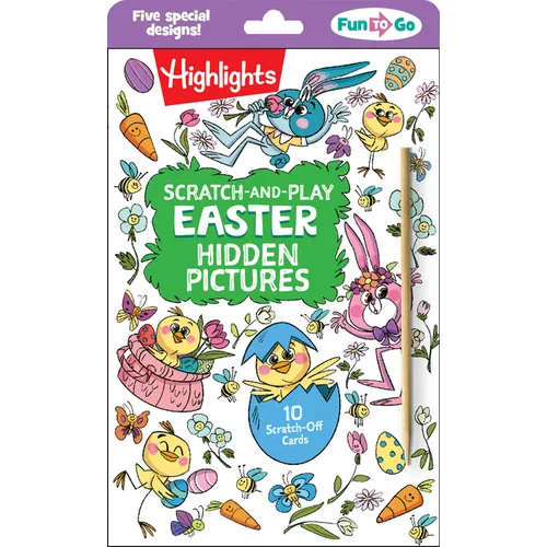 Scratch-And-Play Easter Hidden Pictures: Easter Scratch Art Activity, 10 Easter Cards for Family Fun on the Go with Hidden Pictures Puzzles and Scratc