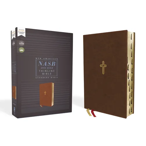 Nasb, Thinline Bible, Leathersoft, Brown, Red Letter Edition, 1995 Text, Thumb Indexed, Comfort Print