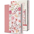 Biblia Reina Valera 1960 Letra Grande. Piel Rosada Con Flores, Tamaño Manual / Spanish Bible Rvr 1960 Large Print. Imitation Pink Leather with Flowers