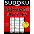 Sudoku Book 200 GIANT Puzzles, 100 Medium and 100 Hard: Sudoku Puzzle Book With One Large Print Gigantic Puzzle Per Page and Two Levels of Difficulty