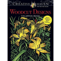 Creative Haven Woodcut Designs Coloring Book: Diverse Designs on a Dramatic Black Background