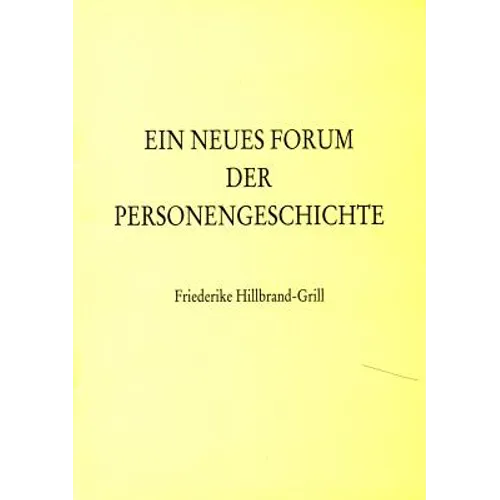 Ein Neues Forum Der Personengeschichte