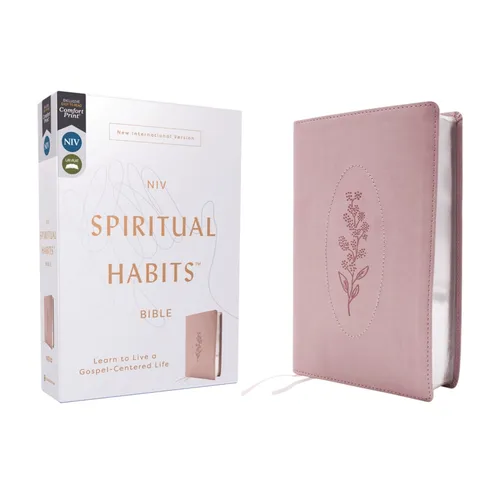 Niv, Spiritual Habits Bible, Leathersoft, Pink, Red Letter, Comfort Print: Learn to Live a Gospel-Centered Life