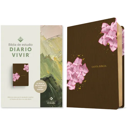 Biblia de Estudio del Diario Vivir Ntv (Sentipiel, Café/Rosa, Letra Roja)