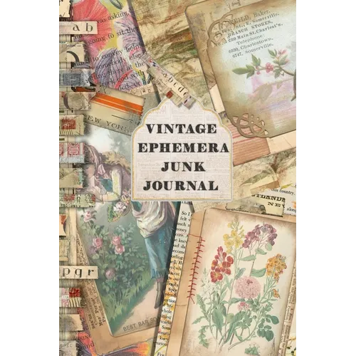 Vintage Ephemera Junk journal: Full colour slimline paperback journalling book for creating your own sketchbooks - Emphera elements for decoupage, jo