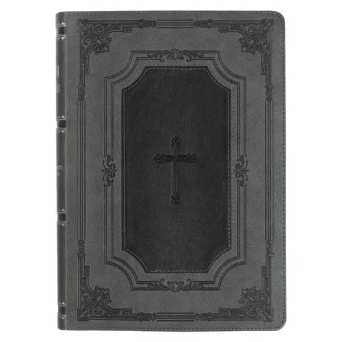 KJV Bible Super Giant Print (Faux Leather, Gray/Black)