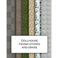 Dollhouse Paving Stones And Grass: Ground textured wallpaper for decorating gardens for doll's houses and model buildings. Beautiful sets of papers fo