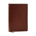 NKJV Giant Print End-Of-Verse Reference Bible, Brown Leathersoft, Red Letter, Comfort Print: Holy Bible - Great for Father's Day