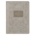Christian Art Gifts Inspirational Zippered Journal, My Grace Is Sufficient for You Wide Ruled Notebook, 2 Cor. 12:9 Bible Verse, Taupe Vegan Leather,