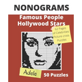 NONOGRAMS, Famous People & Hollywood Stars: Nonogram Puzzle Books, Griddlers Logic Puzzles Black and White for Adults also Known as Hanjie, or PiCross