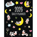 Cow Planner 2026: Cute 2026 Daily Organizer: January-December (12 Months) Pretty Farm Animal Scheduler With Calves, Moon & Hearts