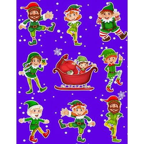 Christmas Holiday Sticker Album Dancing Elves: 100 Plus Pages For PERMANENT Sticker Collection, Activity Book For Boys and Girls - 8.5 by 11