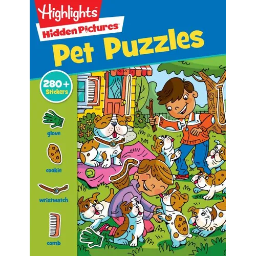 Pet Sticker Puzzles: Over 280 Stickers to Find Hidden Objects Within Cute Dogs, Cats and Other Pets, Animal Lover Sticker Activity Book for Kids 3 and