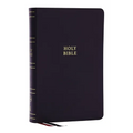 Nkjv, Single-Column Reference Bible, Verse-By-Verse, Black Bonded Leather, Red Letter, Comfort Print