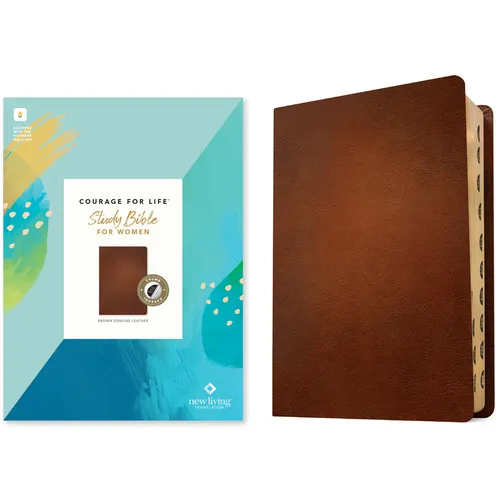 NLT Courage for Life Study Bible for Women, Filament Enabled (Genuine Leather, Brown, Indexed)