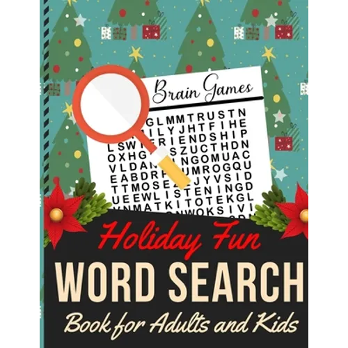 Holiday Fun Word Search Book for Adults and Kids: Holiday themed word search puzzle book Puzzle Gift for Word Puzzle Lover Brain Exercise Game