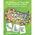50 States of the USA Mandala Coloring Book: With Fun Facts for Each State, United States of America