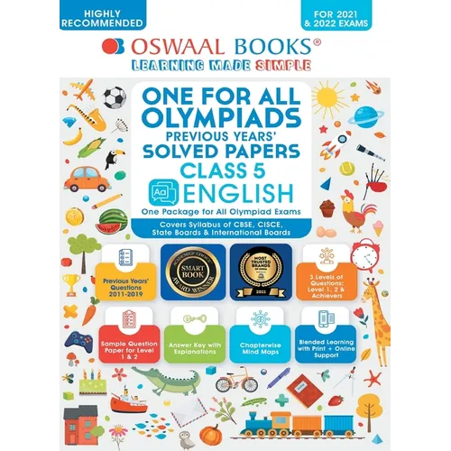 One for All Olympiad Previous Years' Solved Papers, Class-5 English Book (For 2022 Exam)