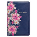 KJV Bible Deluxe Gift (Faux Leather, Blue Floral Printed W/Zipper)
