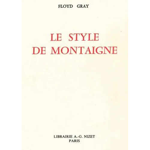 Le Style de Montaigne