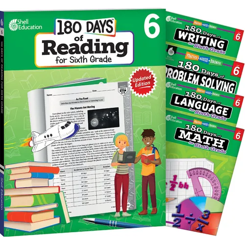 180 Days(tm) Reading, Math, Problem Solving, Writing, & Language for Grade 6: 5-Book Set: Practice, Assess, Diagnose