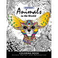 Cutest Animals in the World Coloring book: Stress-relief Coloring Book For Grown-ups, Adults (Sloth, Arctic Fox, Wombat, Alpaca and Friend)