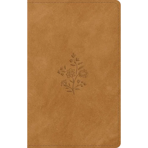 ESV Giant Print Personal Size Bible, Red Letter, Thumb Indexed (Trutone, Nubuck Caramel, Wildflower Design)