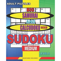 Adult puzzles. Big Samurai and Calcudoku 9x9 Sudoku. Medium levels.: Very large font. 50% of characters are displayed ("+"; "-"; "x"; "/").