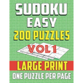 Sudoku Easy 200 Puzzles -Large print-One Puzzle Per Page: Brain Game for Beginners (vol1)