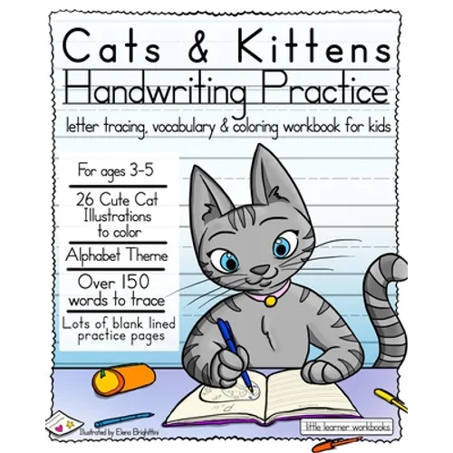 Cats & Kittens Handwriting Practice: Letter tracing, Vocabulary and Coloring Workbook for Kids
