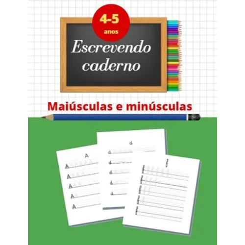 Escrevendo caderno: aprenda a escrever em maiúsculas e minúsculas