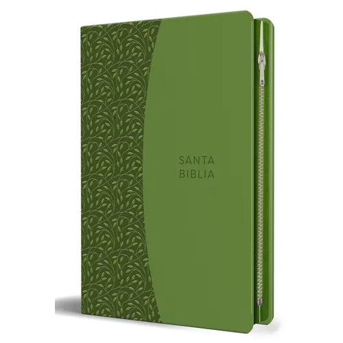 Biblia Reina Valera 1960 Tamaño Grande, Letra Grande Piel Verde Con Cremallera / Spanish Holy Bible Rvr 1960. Large Size, Large Print Green Leather wi