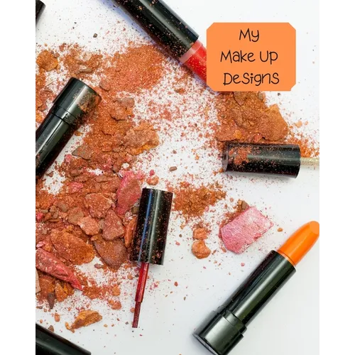 My Make Up Designs: Book of face chart templates for make up artist designers creations. Perfect for teens, students & professionals. Orange design